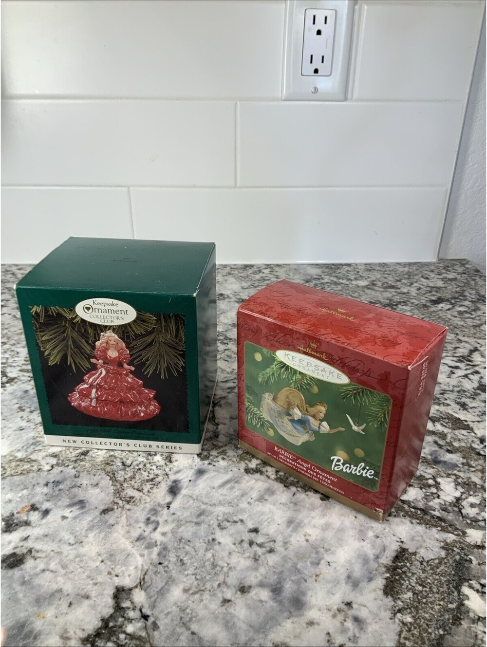 Hallmark Keepsake Ornament 2000 And 1996 Barbie Angel/Holiday Barbie